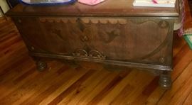 Art Nouveau Wood Trunk