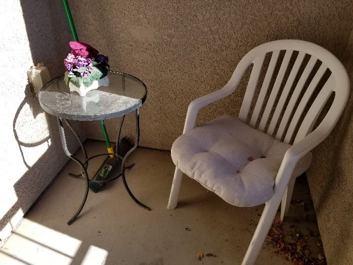 Small outdoor table and two chairs