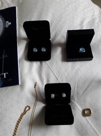 Moonstone Ring & Earrings, Hug Earrings With Diamonds