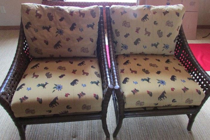 2 Bernhardt Woven Chairs
