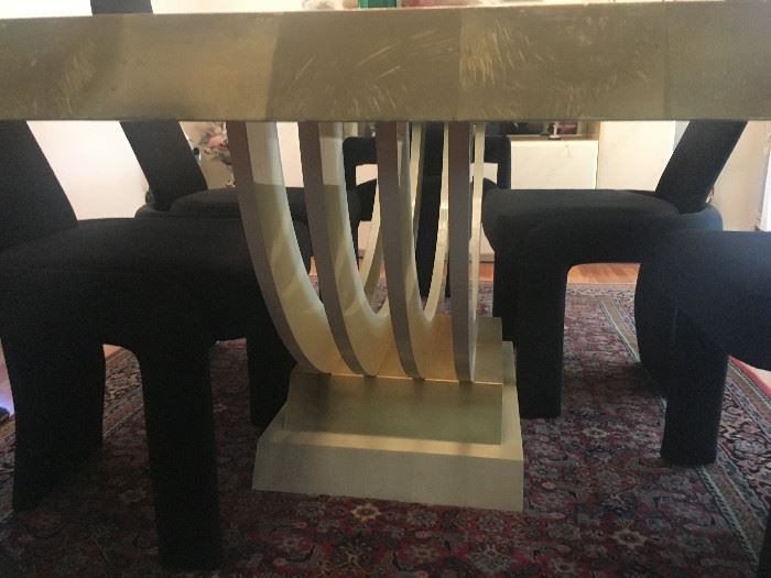 •	80s Designer Italian modern table with 6 chairs (From Pacific Design Center 1982)