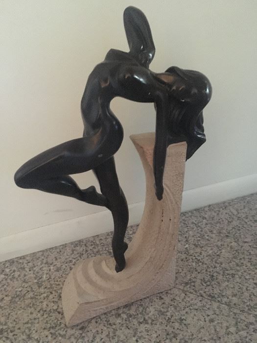Erte style 80's art deco nude object D' Art / sculpture 