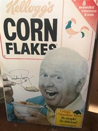Mickey Rooney Autographed Corn Flakes Box Unopened