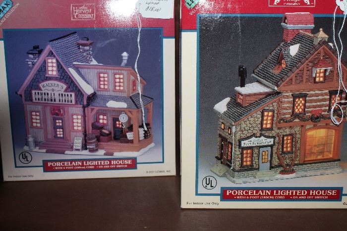 Porcelain Christmas Village houses and buildings