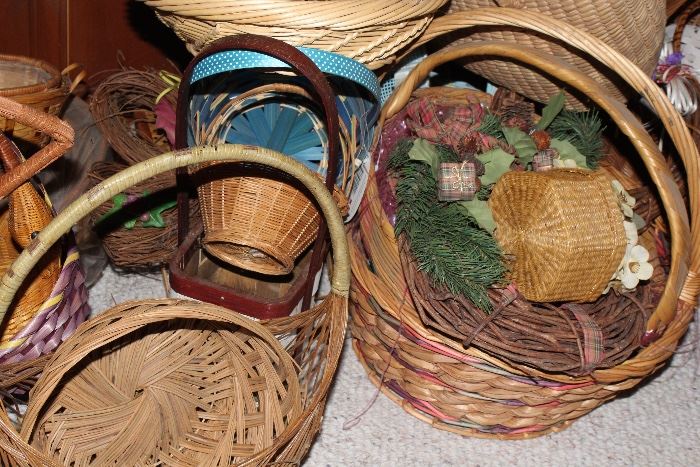 wicker baskets, wooden baskets reed baskets