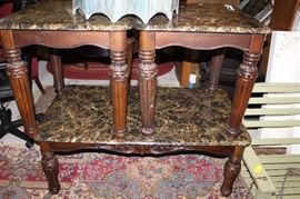 GRANITE COFFEE TABLE WITH MATCHING END TABLES