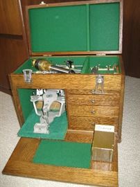 Antique portable dental case (open)