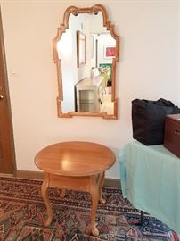 Whitewash oak mirror and coffee table