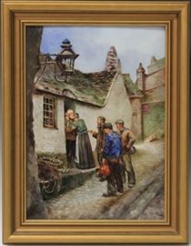 9017 - FRENCH LIMOGES PAINTED PLAQUE, A.M. LAPPE, 1919