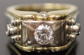 9078 - MEN'S 3.71 CT. DIAMOND PLATINUM AND 18KT RING