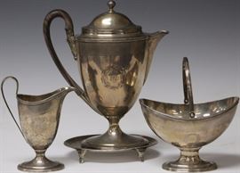 9080 - STERLING SILVER 3PC. TEA SERVICE, INCL. (2) MARKED TIFFANY & CO. 