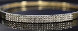 9096 - DIAMOND 14KT YELLOW GOLD HINGE BANGLE
