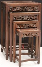 9114 - SET OF (4) CHINESE NESTING TABLES