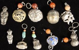 9245 - LOT OF (10) CHINESE SILVER PENDANTS