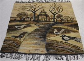 9325 - MID-CENTURY WOOL CARPET, 37 1/2"  x 42"