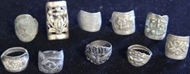 9393 - LOT OF (10) VINTAGE CHINESE SILVER RINGS