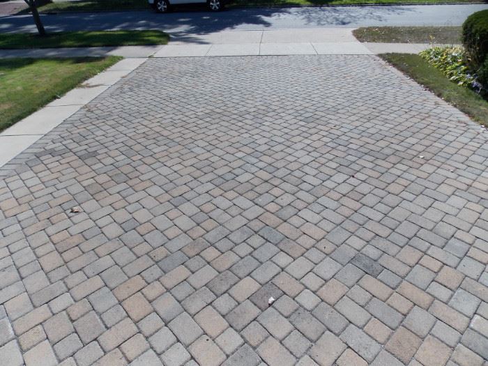 brand new brick paver driveway