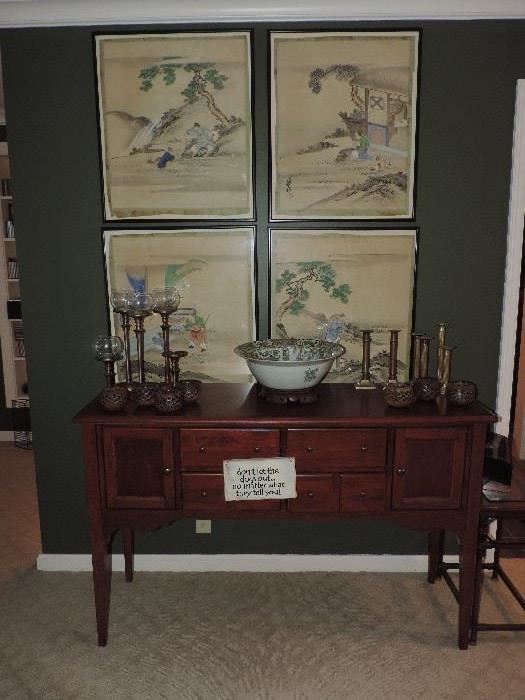 Chinese watercolor, sideboard and MORE!