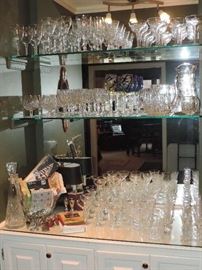 Items in the bar...FUN STEMWARE...Libbey, Waterford and others !
