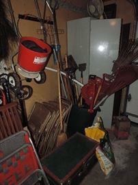 Yard Tools, Folding Chairs, Trunk, Cabinet ... 