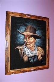 Vintage John Wayne velvet painting