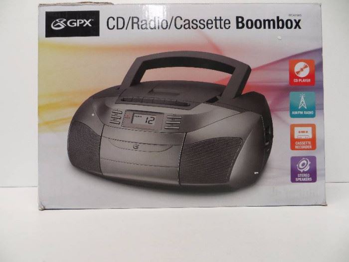 GPX CD, Cassette, AM/FM Boombox, BCA206S