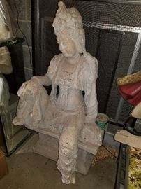 Asian statue on bench (2piece)