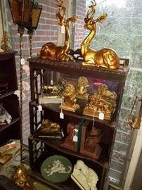 book ends and gold deer