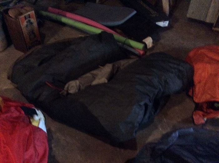 Camping items, tents, air mattresses