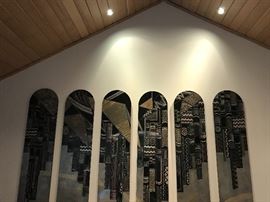 Large 6 section  folding panel screen