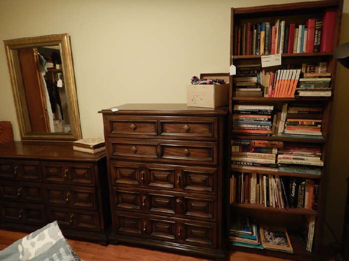 DRESSERS, BOOKS AND BOOKCASES