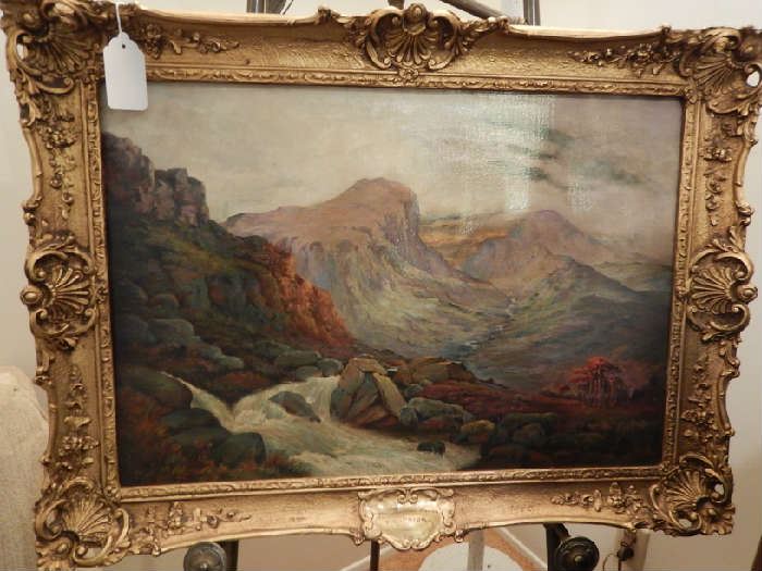 ANTIQUE OIL ON CANVAS SIGNED TG PRIOR