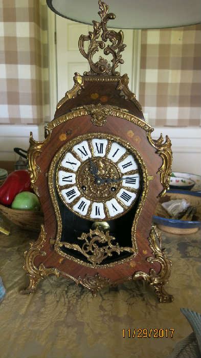 French marquetry clock 
