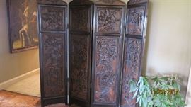 Carved Wooden Floor Screen