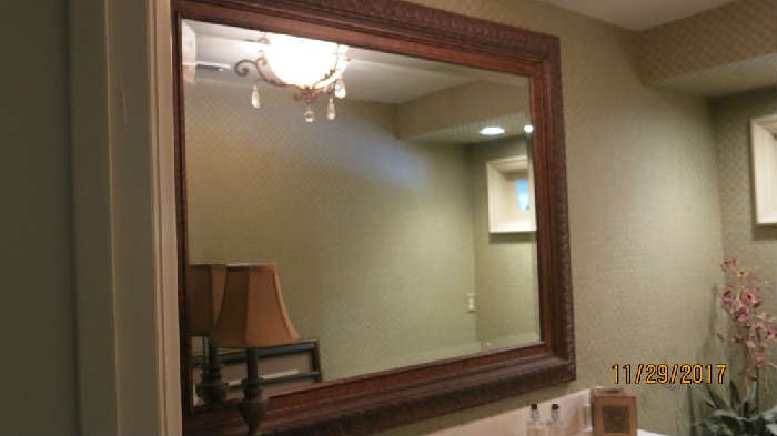 Large Mirror with carved wooden frame