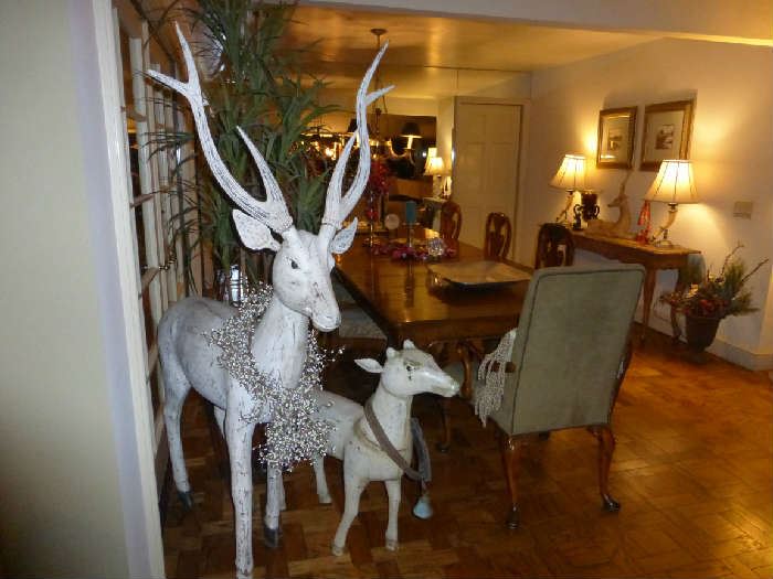 Nieman Marcus year round decorative Deer and Doe figures