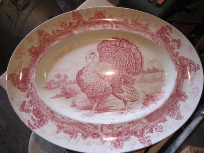 W.R. Midwinter large Turkey platter in pink