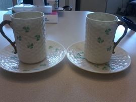 Belleck Ireland coffee mug and saucers $100.  http://www.ctonlineauctions.com/detail.asp?id=666536