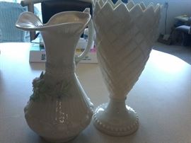 Belleck Ireland vase and 6th mark feather vase  http://www.ctonlineauctions.com/detail.asp?id=666530