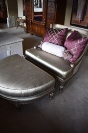 There are two of these oversized chairs and ottomans