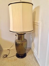 Pair of heavy brass lamps