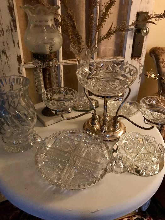 OMG......Look at this vintage Sterling Silver footed crystal stand.
