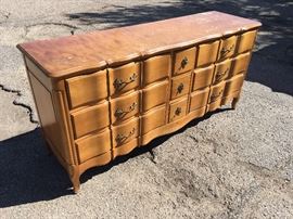 Vintage French Provincial SUPER SOLID 9 drawer Dresser only $75 on Saturday!!!!