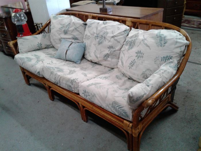 Rattan couch, only $49 today and will be ONLY $25 on Saturday!