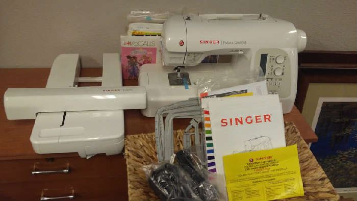 sewing machines/embroidery machines and supplies and books