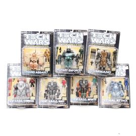 Re:Play! Tech Wars Action Figures: A collection of Tech Wars action figures by RE;Play!. Included are seven figures; each is presented in its original packaging.