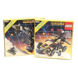 Lego "Blacktron" Battrax and Renegade Building Sets: A pair of Legoland Space System “Blacktron” building sets. Included is a Battrax, 6941, and a Renegade, 6954. Both are new in packaging.