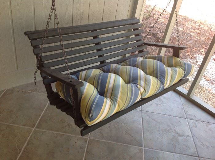 Wood Porch Swing (cushion included) $ 100.00