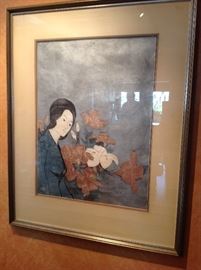 Stephen White - Untitled - Block print - $ 450.00 - Reserve established - Stephen White / artist and lives in Carrboro, NC.