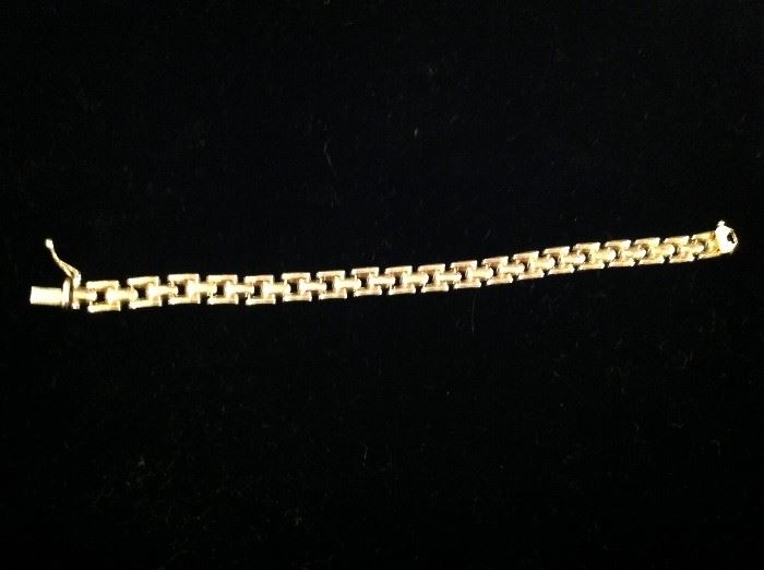 14 kt gold bracelet - 7.5" - 11 grams weight - $ 225.00